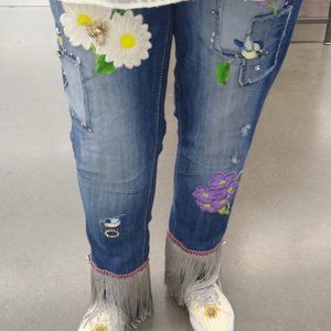 a.n.a. Embellished Jeans 👖🌼Sz 16